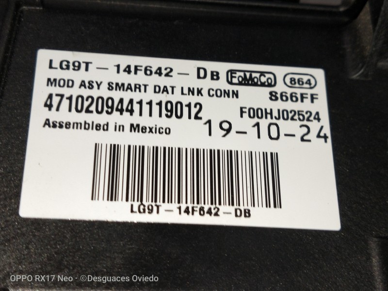 Recambio de modulo electronico para ford mondeo turn. hybrid trend referencia OEM IAM LG9T14F642DB OBD 
