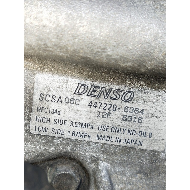 Recambio de compresor aire acondicionado para toyota corolla (e12) 2.0 d-cat referencia OEM IAM 4472206364  