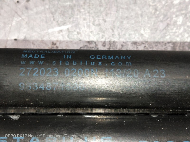 Recambio de amortiguadores capo para opel mokka x referencia OEM IAM 9634871580 272023 0200N