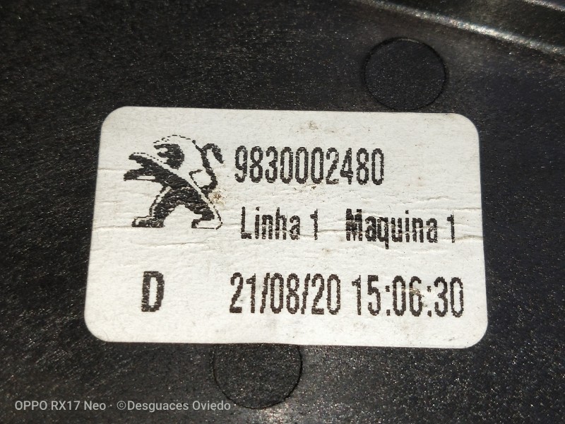 Recambio de elevalunas trasero derecho para opel mokka x referencia OEM IAM 9830002480  5P