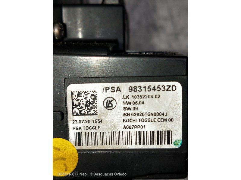 Recambio de mando multifuncion para opel mokka x referencia OEM IAM 98315453ZD 1035220402 