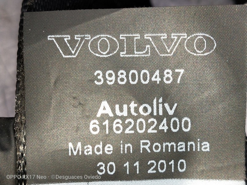 Recambio de juego cinturones delantero para volvo v60 kombi momentum referencia OEM IAM 39800489 616202800 616202400