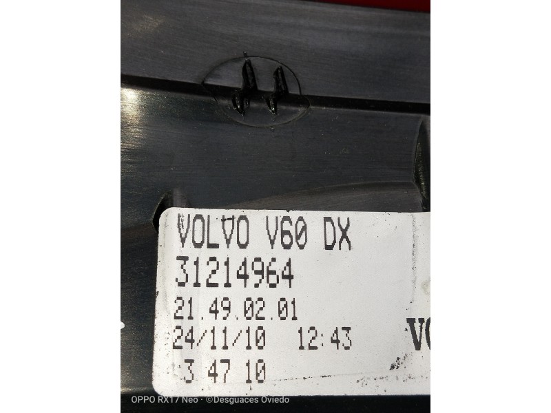 Recambio de piloto trasero derecho para volvo v60 kombi momentum referencia OEM IAM 31214964  