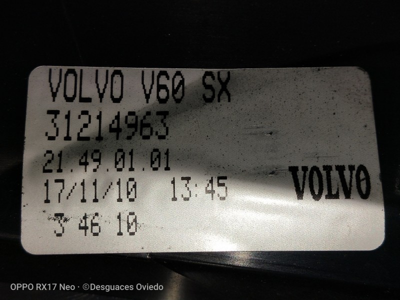 Recambio de piloto trasero izquierdo para volvo v60 kombi momentum referencia OEM IAM 31214963  