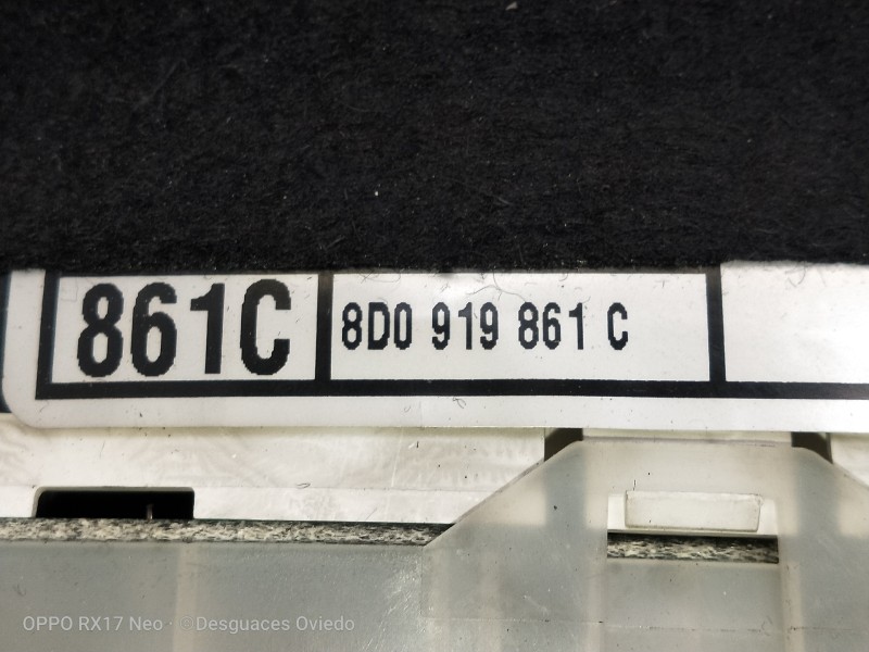 Recambio de cuadro instrumentos para audi a4 berlina (b5) 1.8 referencia OEM IAM 8DC919861C  