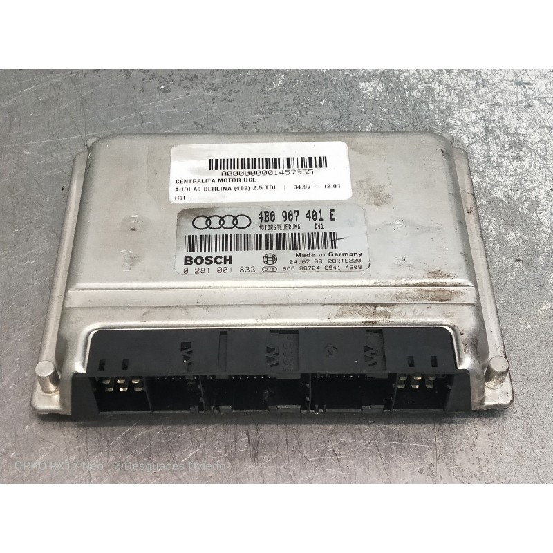 Recambio de centralita motor uce para audi a6 berlina (4b2) 2.5 tdi referencia OEM IAM 4B0907401E 0281001833 