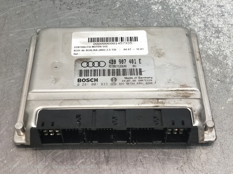 Recambio de centralita motor uce para audi a6 berlina (4b2) 2.5 tdi referencia OEM IAM 4B0907401E 0281001833 
