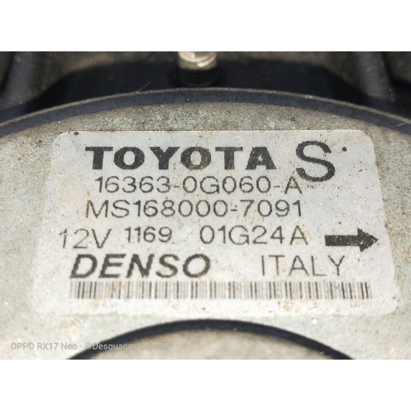 Recambio de electroventilador para toyota corolla (e12) 2.0 d-cat referencia OEM IAM 163630G060A 163630G050 