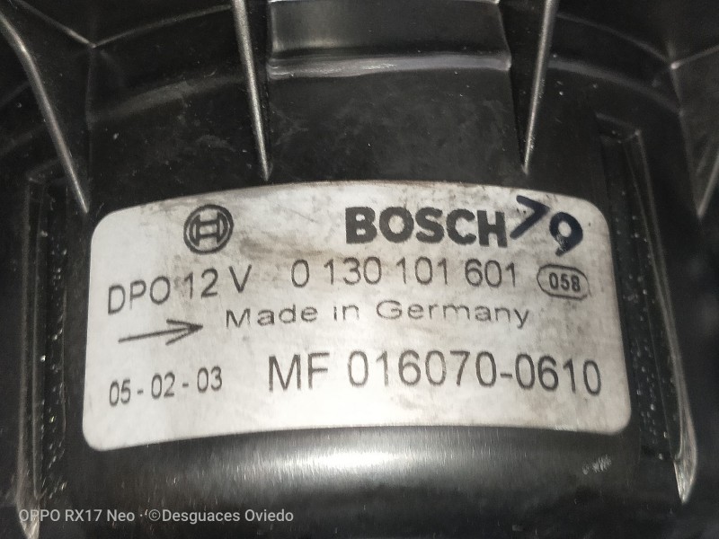 Recambio de motor calefaccion para toyota corolla (e12) 2.0 d-cat referencia OEM IAM 0130101601 MF0160700610 