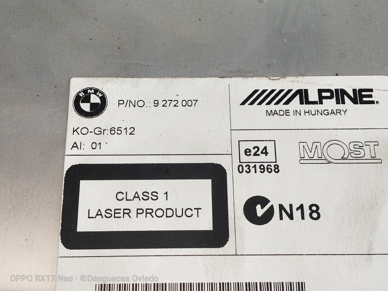 Recambio de sistema navegacion gps para bmw serie 5 lim. (f10) 530d xdrive referencia OEM IAM 9272007  