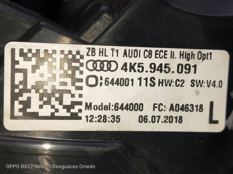 Recambio de piloto trasero izquierdo para audi a6 berlina (4a2) 40 tdi design referencia OEM IAM 4K5945091 64400111S 