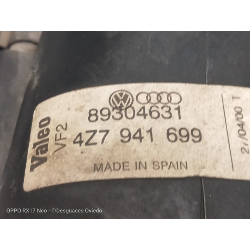 Recambio de faro antiniebla izquierdo para audi allroad quattro (4b5) 2.5 tdi (132kw) referencia OEM IAM 89304631 4Z7341699 