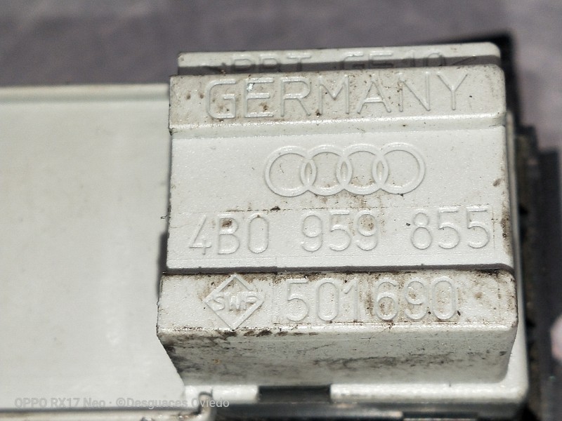 Recambio de mando elevalunas delantero derecho para audi allroad quattro (4b5) 2.5 tdi (132kw) referencia OEM IAM 4B0959855 5016