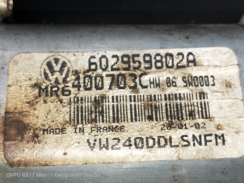 Recambio de elevalunas delantero izquierdo para volkswagen polo (9n1) conceptline referencia OEM IAM 602959802A 400703C 5P