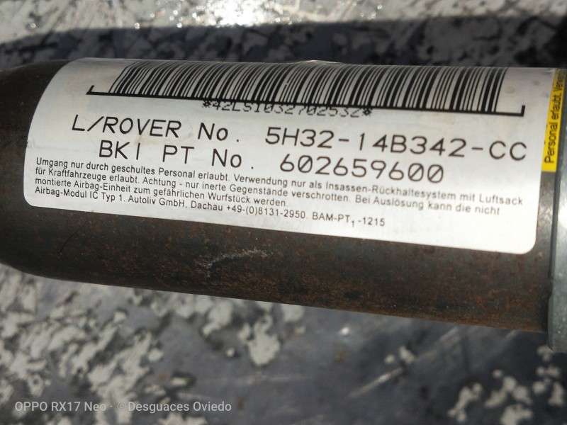 Recambio de airbag cortina delantero derecho para land rover range rover sport v6 td s referencia OEM IAM 5H3214B342CC 602659600