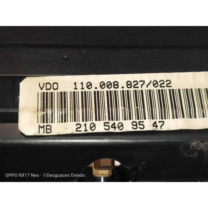 Recambio de cuadro instrumentos para mercedes clase e (w210) berlina 280 (210.063) referencia OEM IAM VDO110008827022 MB21054095