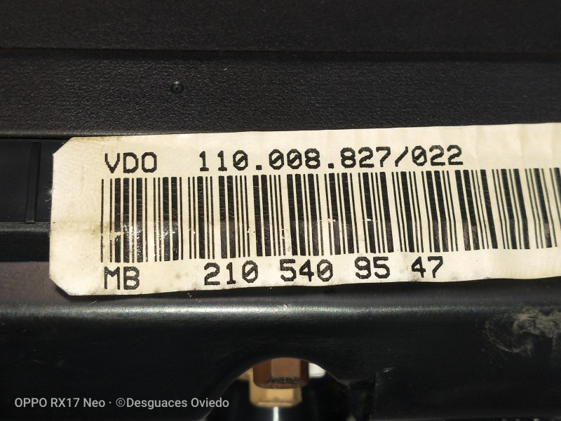 Recambio de cuadro instrumentos para mercedes clase e (w210) berlina 280 (210.063) referencia OEM IAM VDO110008827022 MB21054095