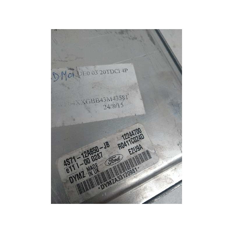 Recambio de centralita motor uce para ford mondeo berlina (ge) 2.0 tdci cat referencia OEM IAM R0411C024D 4S7112A650JB 12244700 