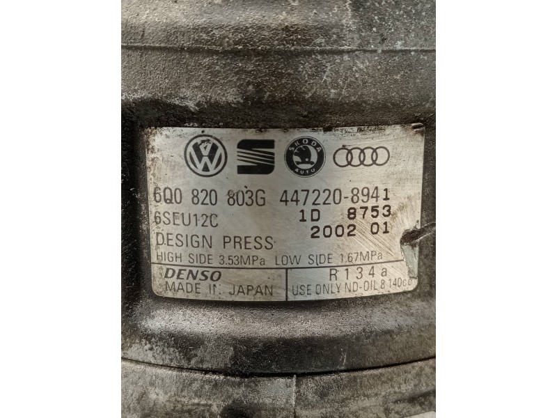 Recambio de compresor aire acondicionado para seat ibiza (6l1) fresh referencia OEM IAM 4472208941 6Q0820803G 
