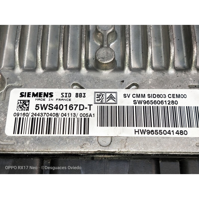 Recambio de centralita motor uce para peugeot 407 2.0 16v hdi fap cat (rhr / dw10bted4) referencia OEM IAM 5WS40167DT SW96560612