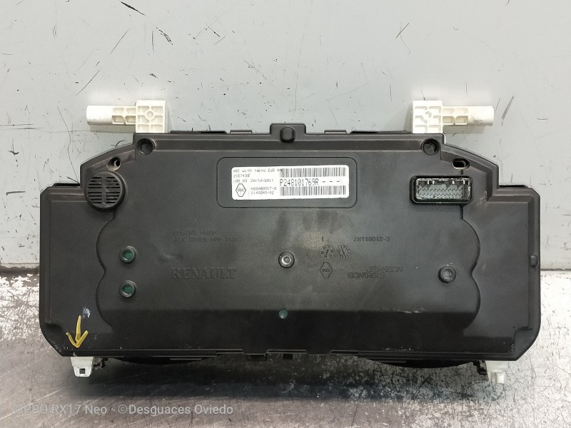Recambio de cuadro instrumentos para renault kangoo authentique referencia OEM IAM P248101769R 2157439 NS9088557Q