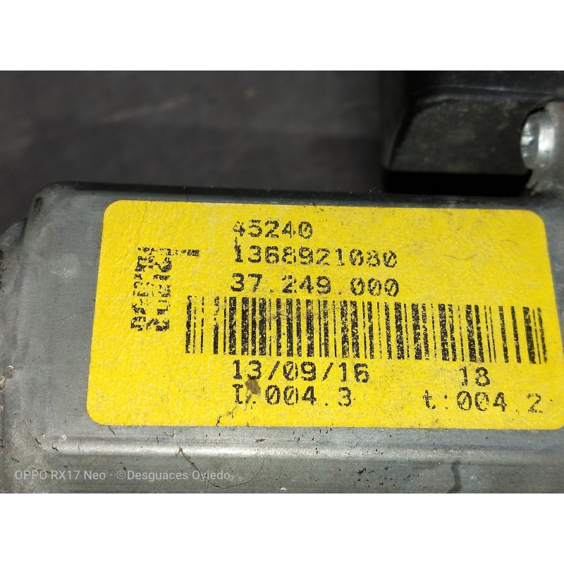 Recambio de elevalunas delantero derecho para fiat ducato caja cerrada 33 (06.2006 =>) 130 (rs. 3000 mm) referencia OEM IAM 4524
