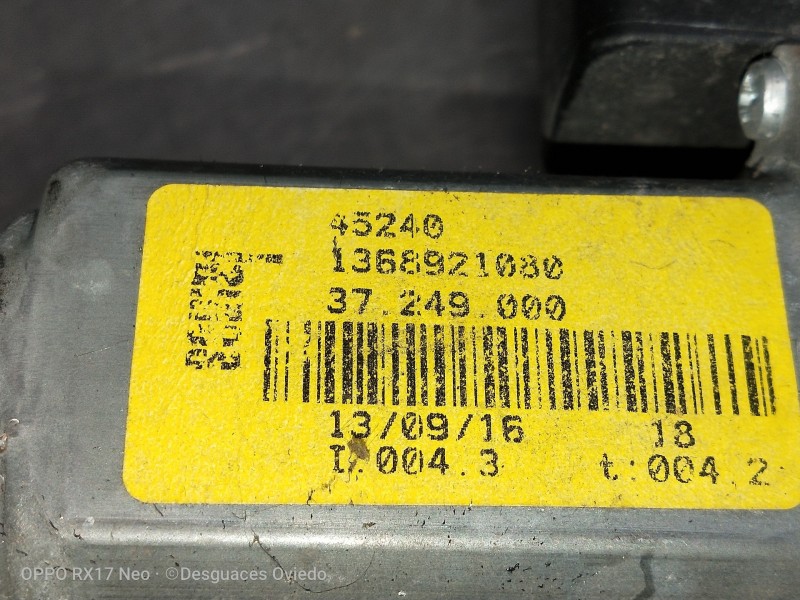 Recambio de elevalunas delantero derecho para fiat ducato caja cerrada 33 (06.2006 =>) 130 (rs. 3000 mm) referencia OEM IAM 4524