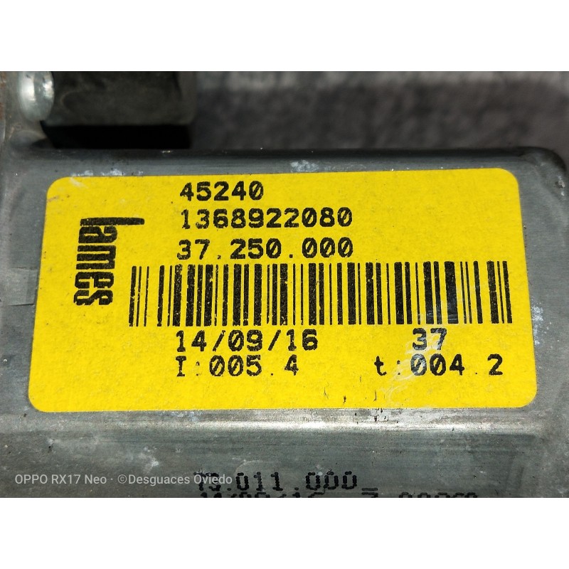 Recambio de elevalunas delantero izquierdo para fiat ducato caja cerrada 33 (06.2006 =>) 130 (rs. 3000 mm) referencia OEM IAM 45