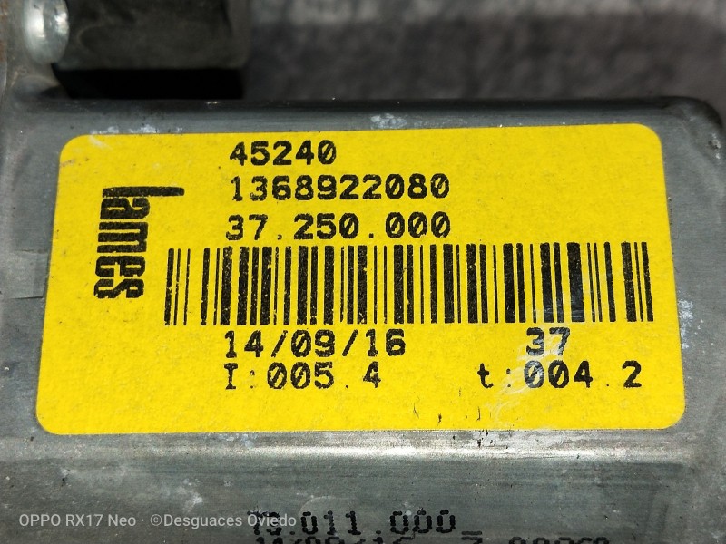 Recambio de elevalunas delantero izquierdo para fiat ducato caja cerrada 33 (06.2006 =>) 130 (rs. 3000 mm) referencia OEM IAM 45