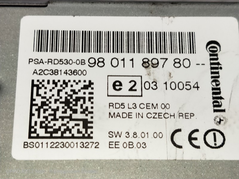 Recambio de sistema audio / radio cd para citroen c4 lim. collection referencia OEM IAM 9666027477 9801189780 