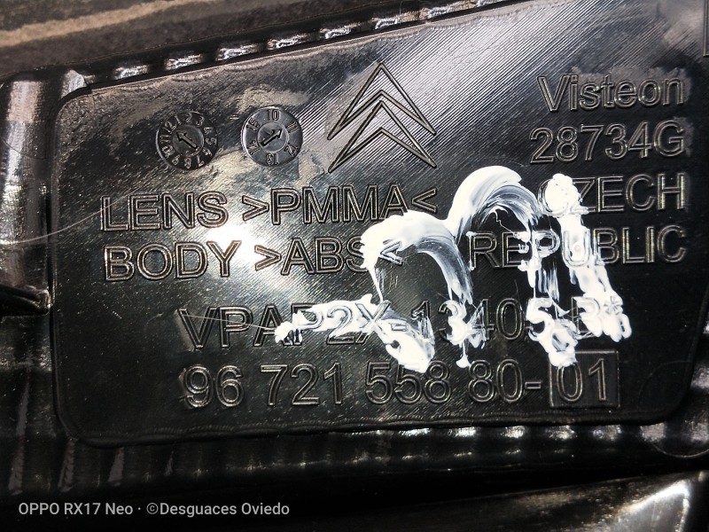 Recambio de piloto trasero izquierdo interior para citroen c4 lim. collection referencia OEM IAM 9672155880  