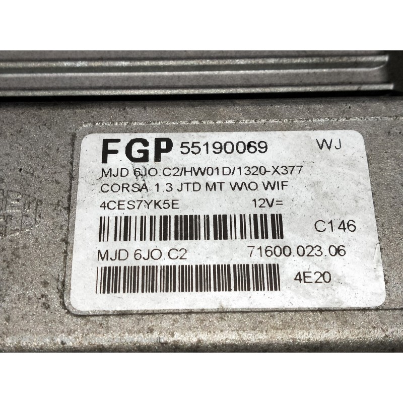 Recambio de centralita motor uce para opel corsa c cosmo referencia OEM IAM FGP55190069 7160002306 