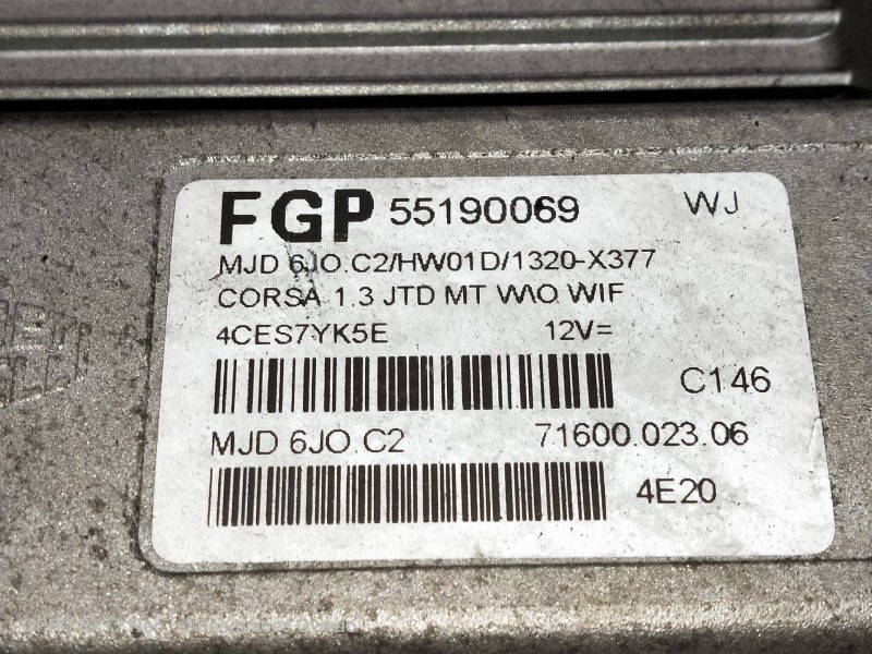 Recambio de centralita motor uce para opel corsa c cosmo referencia OEM IAM FGP55190069 7160002306 
