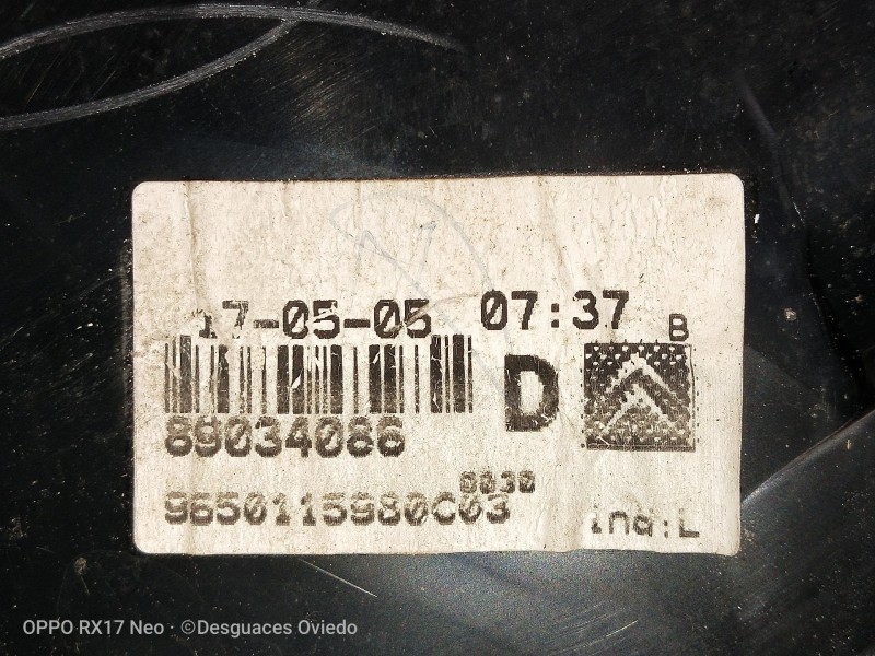 Recambio de piloto trasero derecho interior para citroen c5 berlina lx (e) referencia OEM IAM 89034086 9650115980C03 