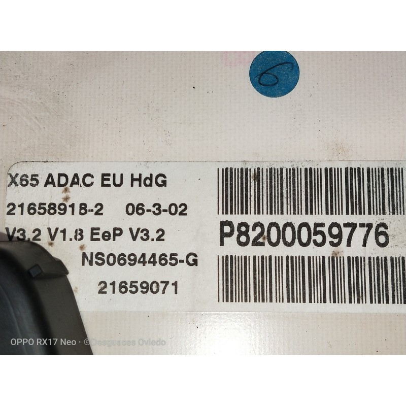 Recambio de cuadro instrumentos para renault clio ii fase ii (b/cb0) authentique referencia OEM IAM P8200059776 2165891B2 NS0694