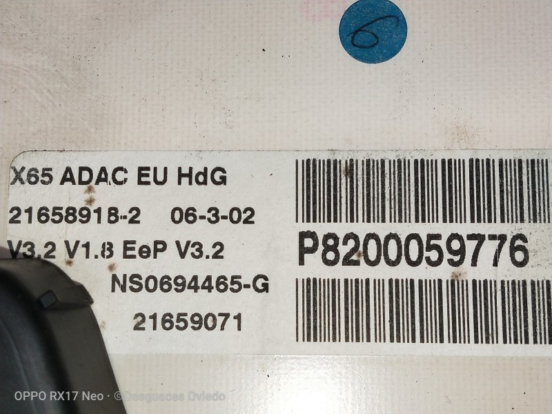 Recambio de cuadro instrumentos para renault clio ii fase ii (b/cb0) authentique referencia OEM IAM P8200059776 2165891B2 NS0694