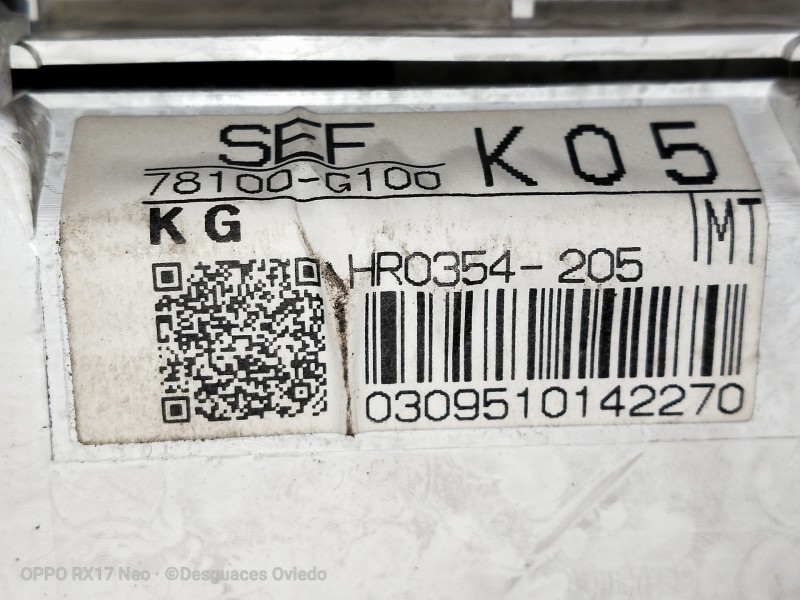 Recambio de cuadro instrumentos para honda accord berlina (cl/cn) 2.2i ctdi executive referencia OEM IAM 78100G100 HR0354205 030