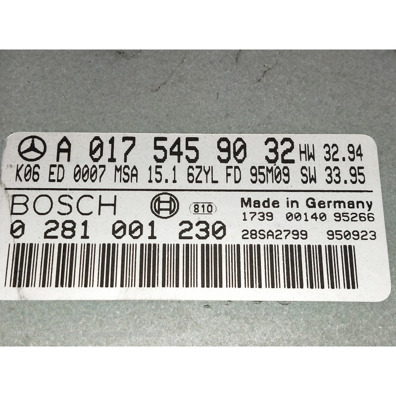 Recambio de centralita motor uce para mercedes clase e (w210) berlina diesel 300 diesel (210.020) referencia OEM IAM A0175459032