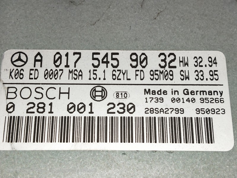 Recambio de centralita motor uce para mercedes clase e (w210) berlina diesel 300 diesel (210.020) referencia OEM IAM A0175459032