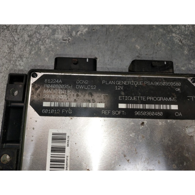 Recambio de centralita motor uce para citroen berlingo 1.9 d 600 furg. referencia OEM IAM 9650360480  