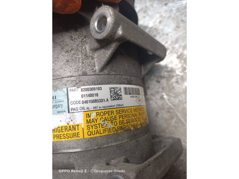 Recambio de compresor aire acondicionado para renault scenic ii authentique referencia OEM IAM 8200309193 04015085331A 