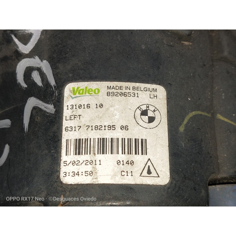 Recambio de faro antiniebla izquierdo para bmw serie 7 (f01/f02) 740d xdrive referencia OEM IAM 13101610 6317718219506 89206531