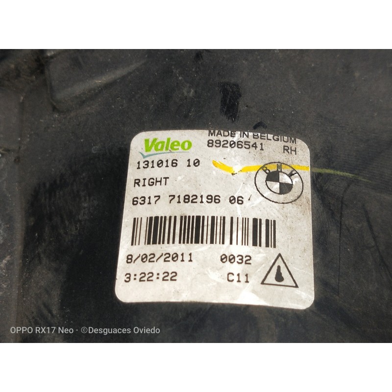 Recambio de faro antiniebla derecho para bmw serie 7 (f01/f02) 740d xdrive referencia OEM IAM 89206541 13101610 6317718219606