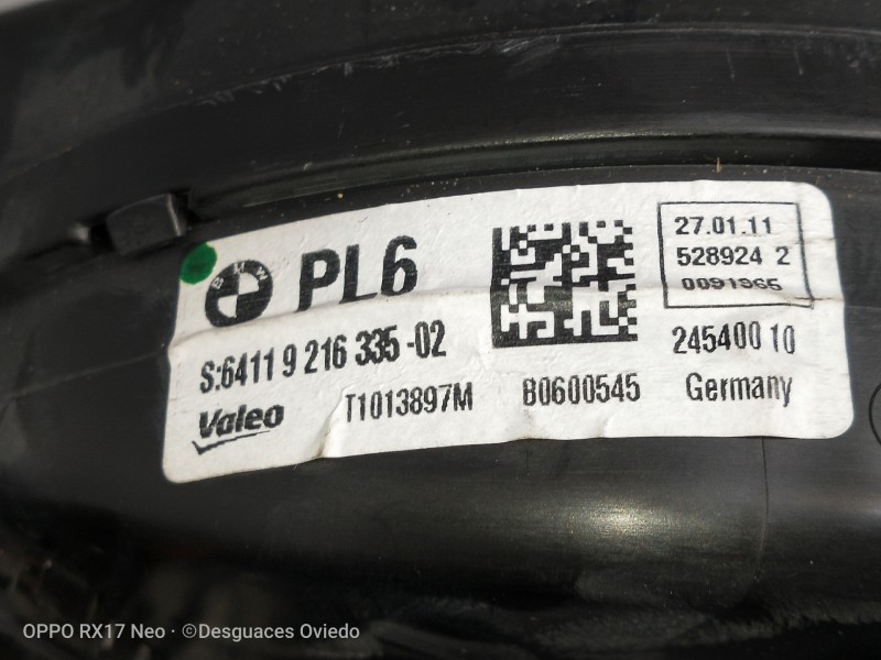 Recambio de motor calefaccion para bmw serie 7 (f01/f02) 740d xdrive referencia OEM IAM 921633502 T1013897M B0600545