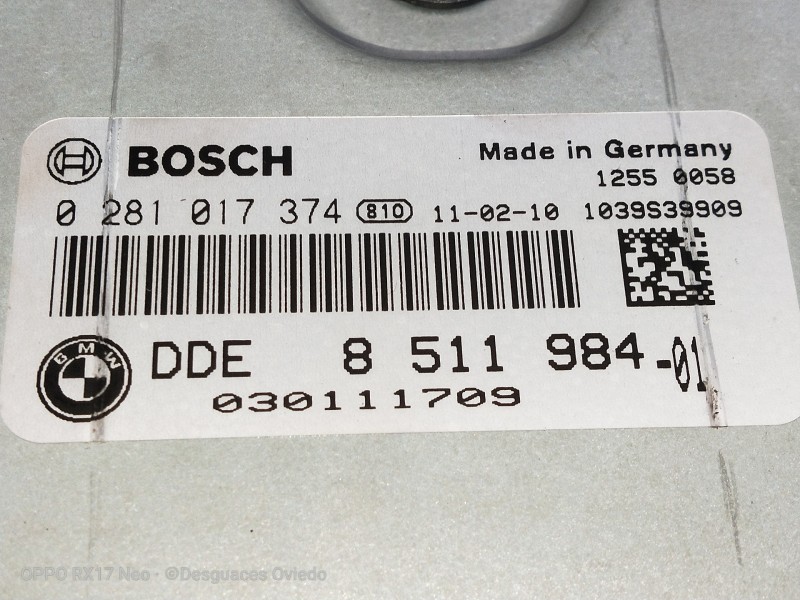 Recambio de centralita motor uce para bmw serie 7 (f01/f02) 740d xdrive referencia OEM IAM 851198401 0281017374 030111709