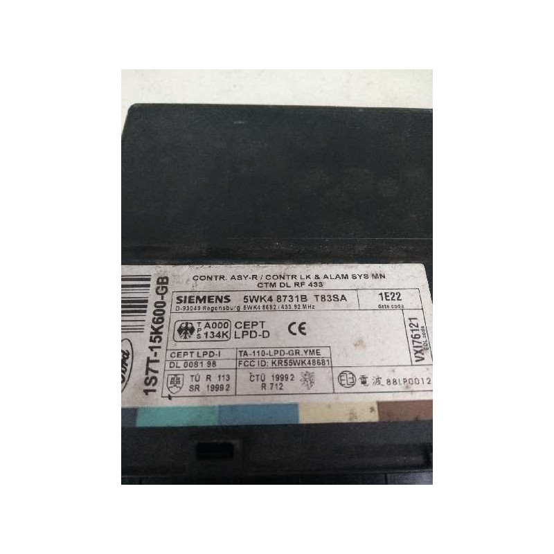 Recambio de modulo electronico para ford mondeo turnier (ge) 2.0 tdci td cat referencia OEM IAM 1S7T15K600GB 5WK48731B T83SA