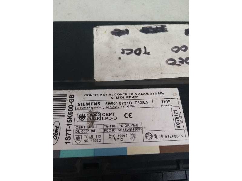Recambio de modulo electronico para ford mondeo berlina (ge) referencia OEM IAM 1S7T15K600GB 5WK48731B T83SA Recambio de modulo electronico para ford mondeo berlina (ge) referencia OEM IAM 1S7T15K600GB 5WK48731B T83SA