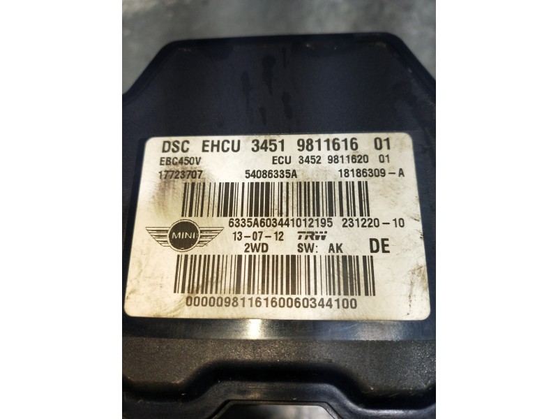 Recambio de abs para mini mini (r56) one d referencia OEM IAM 3451981161601 54086335A 