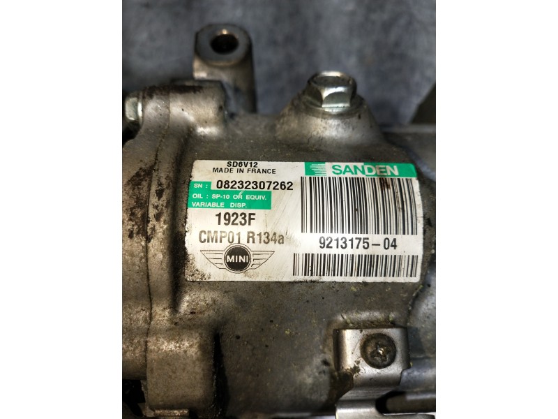 Recambio de compresor aire acondicionado para mini mini (r56) one d referencia OEM IAM SD6V121923F 921317504 
