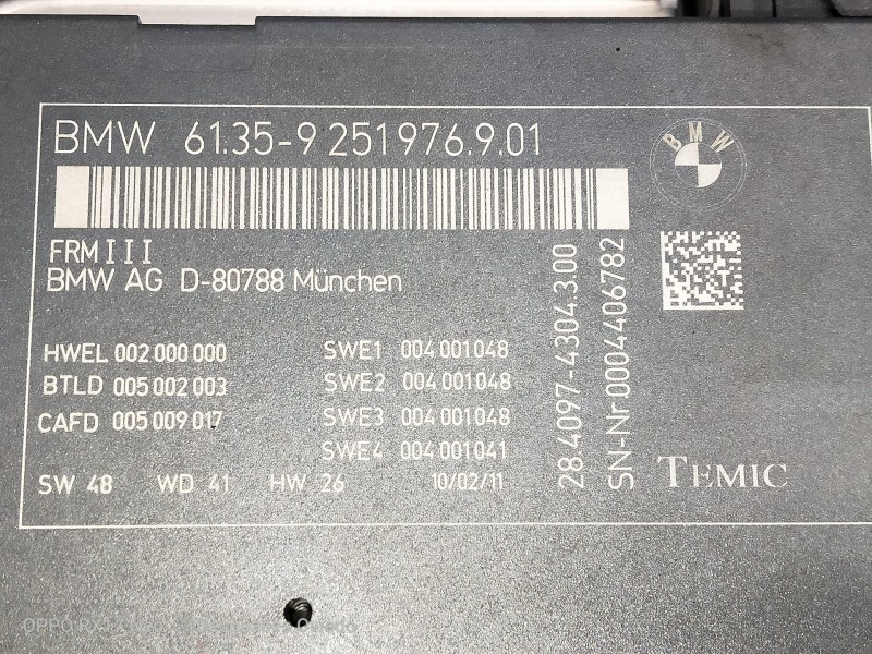 Recambio de modulo electronico para bmw serie 7 (f01/f02) 740d xdrive referencia OEM IAM 925176901 002000000 004001048